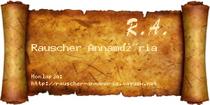 Rauscher Annamária névjegykártya